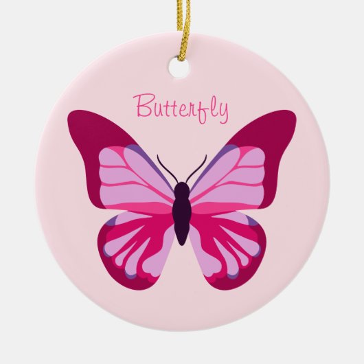 Butterfly  Roze Paars Keramisch Ornament (Voorkant)