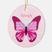 Butterfly  Roze Paars Keramisch Ornament (Links)
