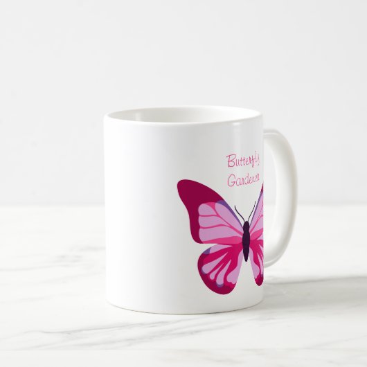 Butterfly  Roze Paars Koffiemok (Voorkant rechts)