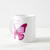 Butterfly  Roze Paars Koffiemok (Voorkant links)