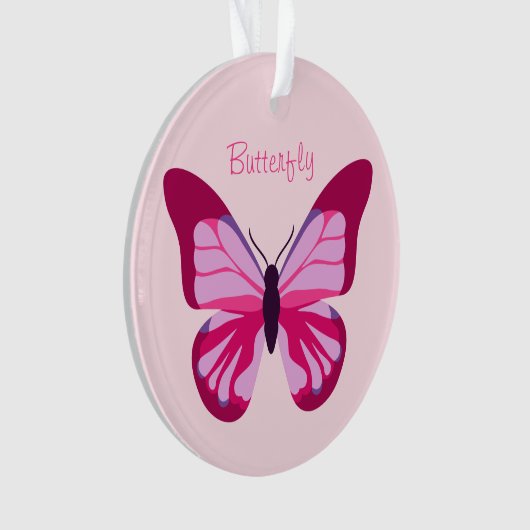 Butterfly Roze Paars Ornament (voorkant)