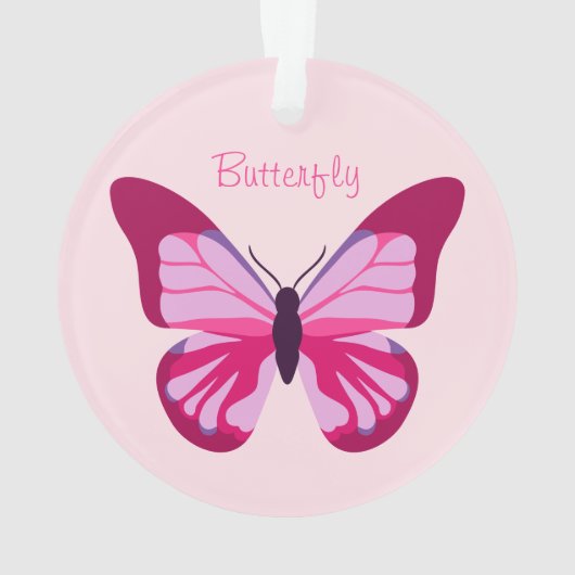 Butterfly Roze Paars Ornament (achterkant)