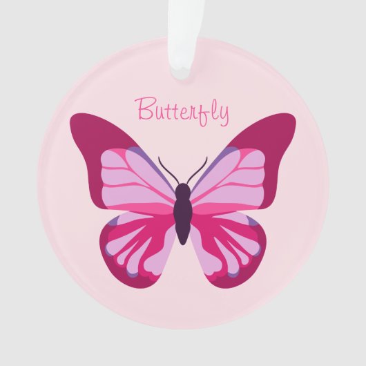 Butterfly  Roze Paars Ornament (voorkant)