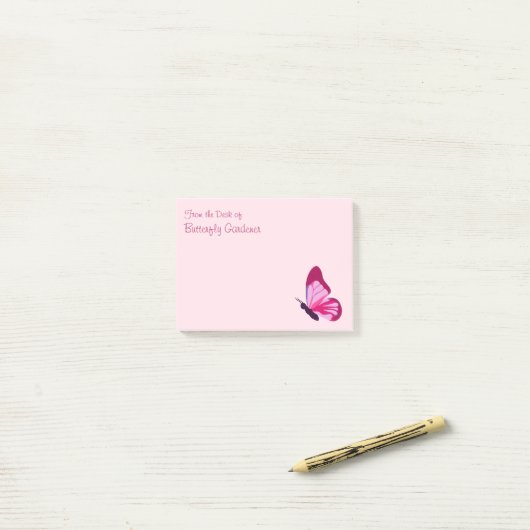 Butterfly  Roze Paars Post-it® Notes (Op bureau)