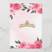 Butterfly roze Roses Quinceanera Real Folie Uitnodiging (Achterkant)