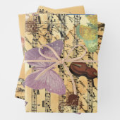 Butterfly, Rozen en Noten Ephemera Inpakpapier Vel (In situ)