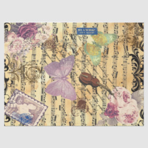 Butterfly, Rozen en Noten Ephemera Tissuepapier