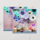 BUTTERFLY, ROZEN, STROMEN, KAPPKEERT Blauw Baby sh Kaart (Voorkant / Achterkant)