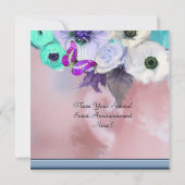 BUTTERFLY, ROZEN, STROMEN, KAPPKEERT Blauw Baby sh Kaart (Achterkant)