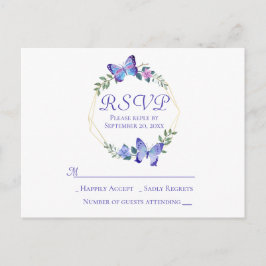 Butterfly RSVP Uitnodiging Briefkaart