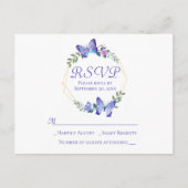 Butterfly RSVP Uitnodiging Briefkaart (Voorkant)