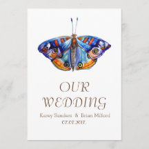 Butterfly, Rustic Canvas Wedding Invitation