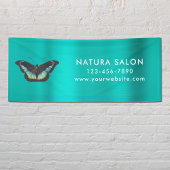 Butterfly Salon Business Promotion Metallic Blauwg Spandoek