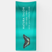 Butterfly Salon Business Promotion Metallic Blauwg Spandoek (Verticaal)