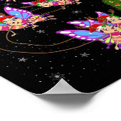 Butterfly Santa Sleigh Flying Funny Magical Christ Poster (Hoek)