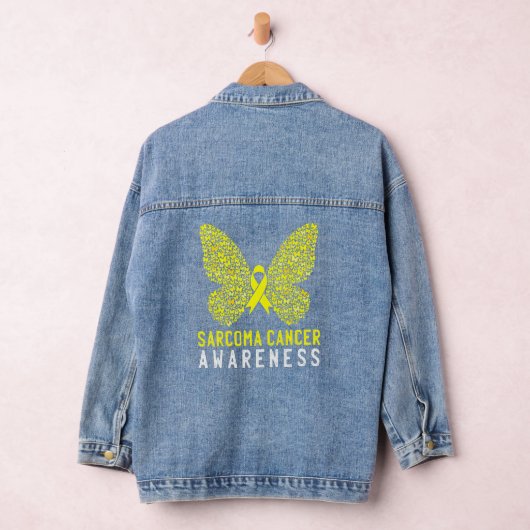 Butterfly sarcoma cancer awareness geel lint S Denim Jacket (Hangar)