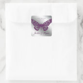 Butterfly Save Datum Bruiloft Stickers Paarse Spar (Tas)