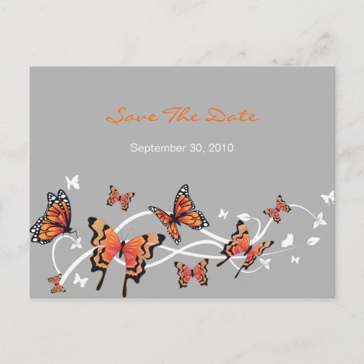Butterfly Save De datum Bruiloft Aankondiging (Voorkant)