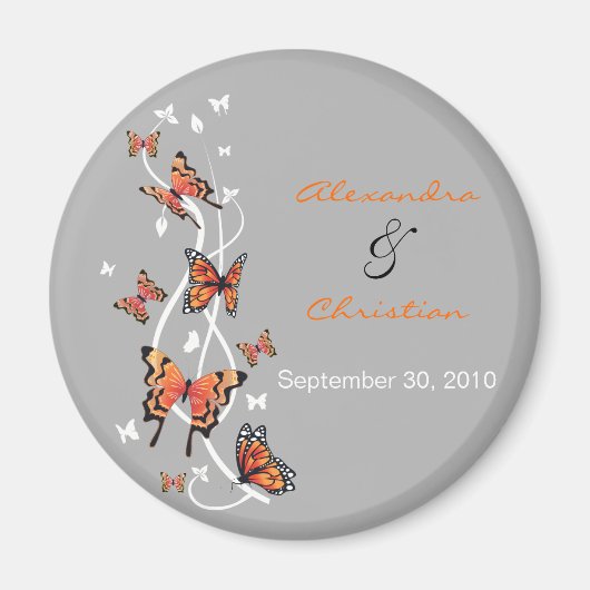 Butterfly Save De datum Bruiloft Aankondiging Magneet (Voorkant)