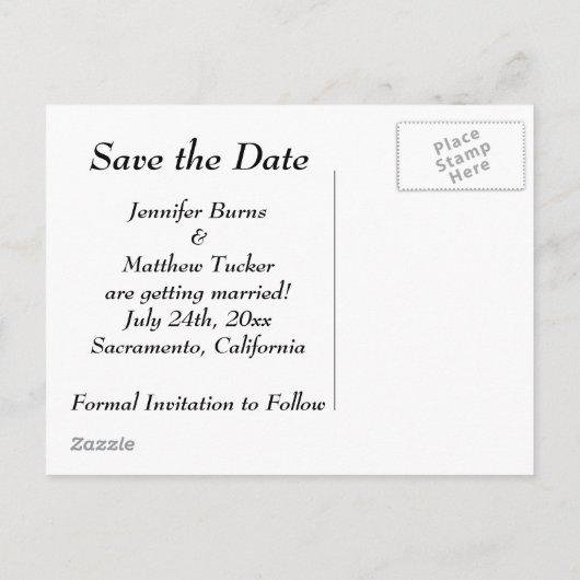 Butterfly Save the Date Briefkaart (Achterkant)