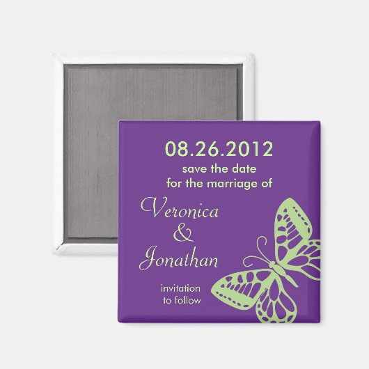 Butterfly Save the Date Magnet (Voorkant / Achterkant)