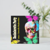 Butterfly schedel terug vrijgezellenfeest kaart (Staand voorkant)