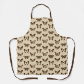 Butterfly-schets, chocoladebruin op beige schort (Voorkant)