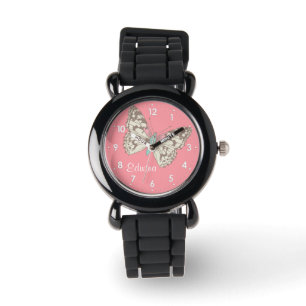 Butterfly schilderde dame genummerde naam meisjes  horloge