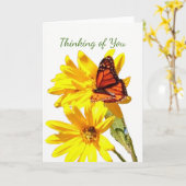 Butterfly, schrijf je eigen notitie, brief of beri kaart (Gele Bloem)