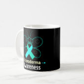 Butterfly Scleroderma Ribbon Scleroderma Awareness Koffiemok (Voorkant links)