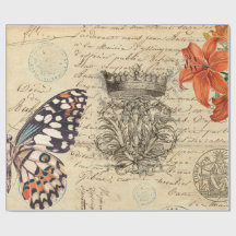 Butterfly-script, 60 lb decoupage Paper