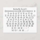 Butterfly Scroll I Zazzle Font Sampler met Guide Briefkaart (Voorkant)