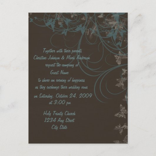 Butterfly Scrolls bruiloft uitnodiging (Voorkant)