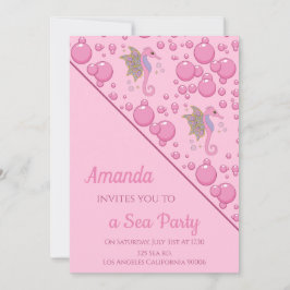 Butterfly Seahorse Custom Zee Party Roze Kaart