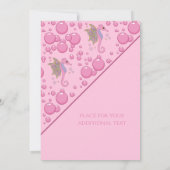 Butterfly Seahorse Custom Zee Party Roze Kaart (Achterkant)