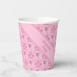 Butterfly Seahorse in Bubbles Custom Roze Papieren Bekers