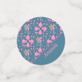 Butterfly Seahorse in roze Bubbles Custom Confetti (Kleine voorkant)