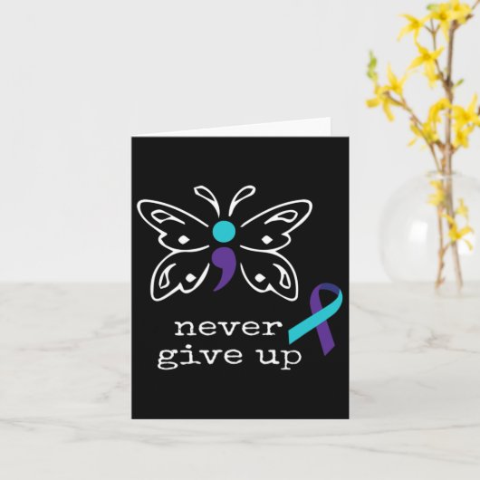 Butterfly Semicolon Gift Zelfmoord Preventie Aware Kaart (Gele Bloem)