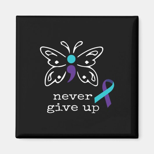 Butterfly Semicolon Gift Zelfmoord Preventie Aware Magneet (Voorkant)