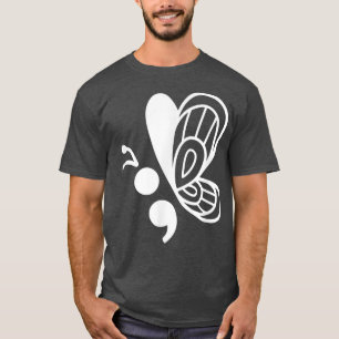 Butterfly Semicolon Mental Health Awareness 625 T-shirt