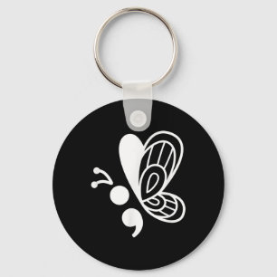 Butterfly Semicolon Mental Health Awareness Sleutelhanger