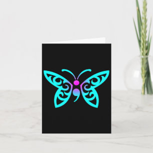 Butterfly Semicolon Warrior Suicide Prevention Awa Kaart
