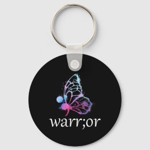 Butterfly Semicolon Warrior Suicide Prevention Awa Sleutelhanger