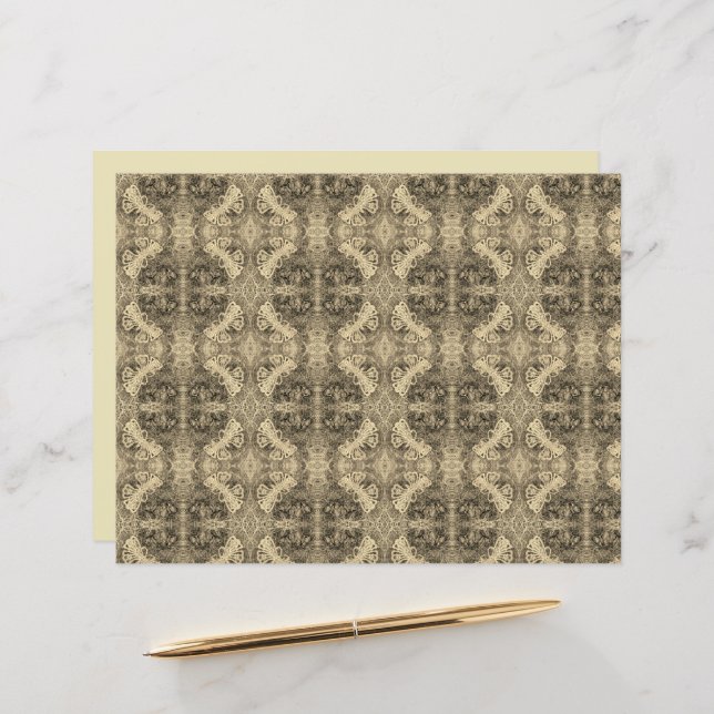 Butterfly Sepia Elegant  Antiek stijl (Voorkant / Achterkant in situ)