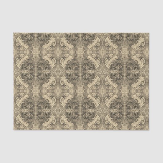 Butterfly Sepia Elegant  Antiek stijl Tissuepapier (Voorkant)