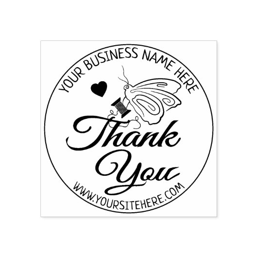 Butterfly Sewing Business Dank u Rubberstempel (Afrduk)