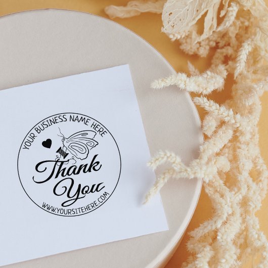 Butterfly Sewing Business Dank u Rubberstempel