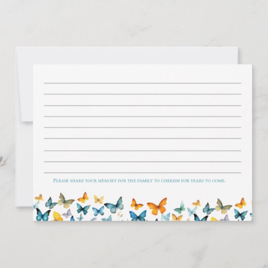 Butterfly Share a Memory Kaart voor Memorial Servi (Achterkant)