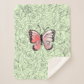 Butterfly Sherpa Blanket Rozen - Aangepaste kleure Deken (Voorkant)