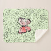 Butterfly Sherpa Blanket Rozen - Aangepaste kleure Deken (Voorkant (horizontaal))